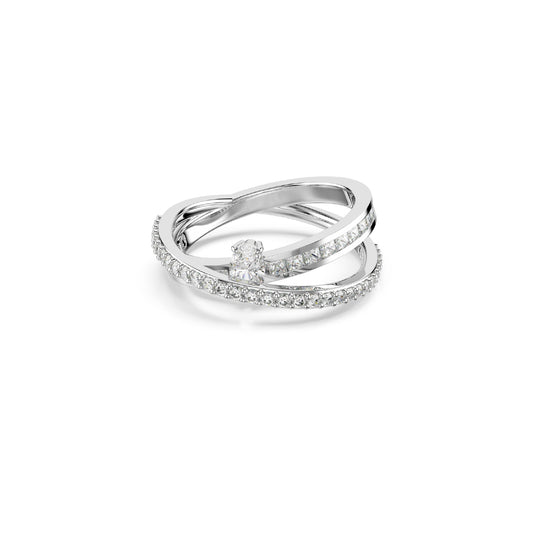 ANELLO SWAROVSKI PLACCATO IN RODIO CON ZIRCONE BIANCO S.5691231