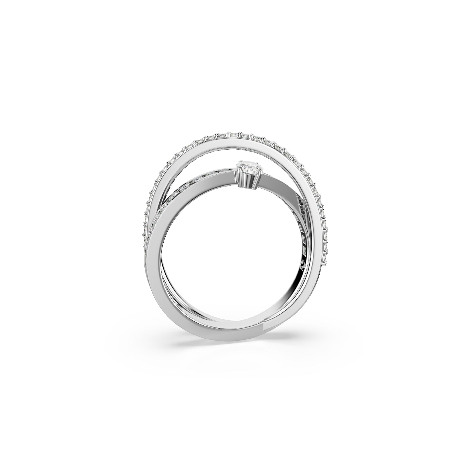 ANELLO SWAROVSKI PLACCATO IN RODIO CON ZIRCONE BIANCO S.5691231