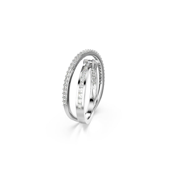 ANELLO SWAROVSKI PLACCATO IN RODIO CON ZIRCONE BIANCO S.5691231