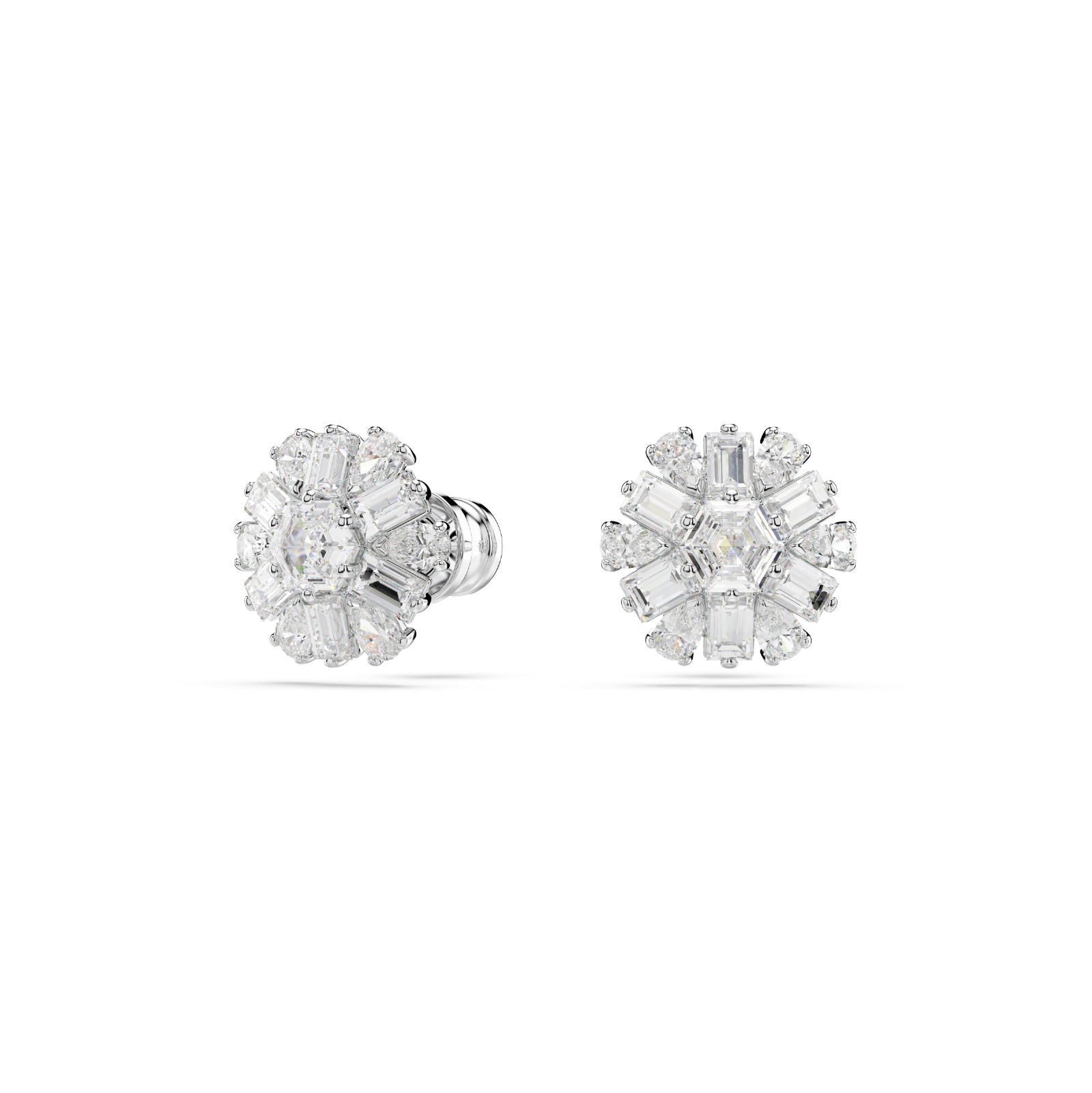 ORECCHINI A LOBO SWAROVSKI PLACCATI IN RODIO E ZIRCONI S.5691483