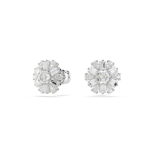 ORECCHINI A LOBO SWAROVSKI PLACCATI IN RODIO E ZIRCONI S.5691483