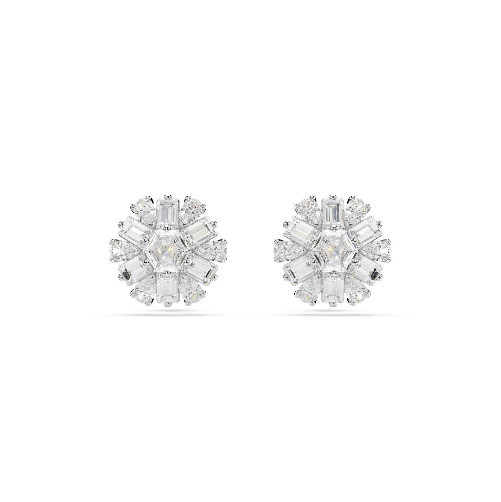 ORECCHINI A LOBO SWAROVSKI PLACCATI IN RODIO E ZIRCONI S.5691483