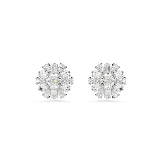 ORECCHINI A LOBO SWAROVSKI PLACCATI IN RODIO E ZIRCONI S.5691483