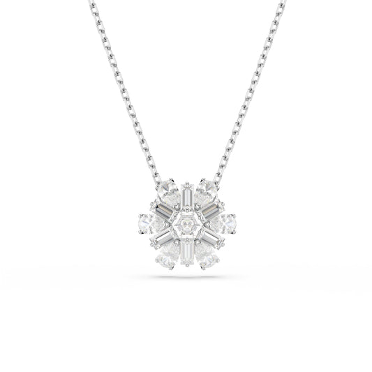 COLLANA CON PENDENTE SWAROVSKI PLACCATA IN RODIO CON ZIRCONI S.5691484