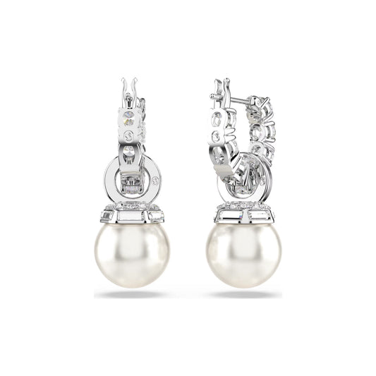 Orecchini pendenti Swarovski rodiato con perle e cristalli MISURA UNICA