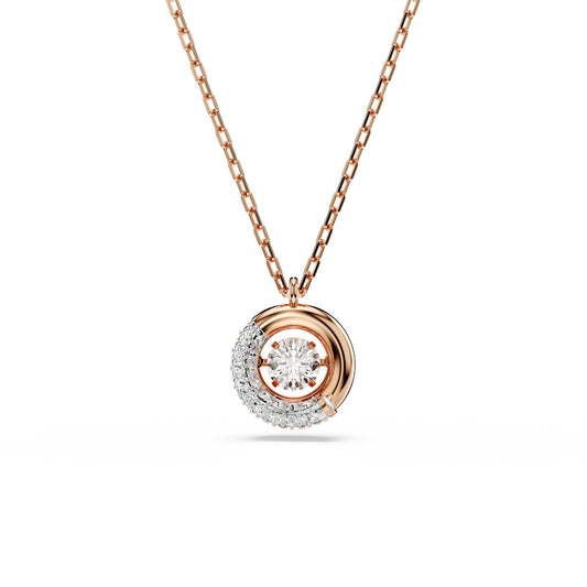 COLLANA CON PENDENTE SWAROVSKI PLACCATA ORO ROSA CON ZIRCONI S.5692257
