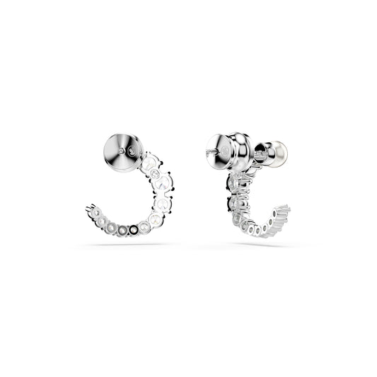 ORECCHINI A CERCHIO SWAROVSKI PLACCATI IN RODIO CON PERLA S.5692260