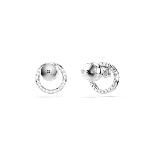 ORECCHINI A LOBO SWAROVSKI PLACCATI IN RODIO CON ZIRCONI S.5692262