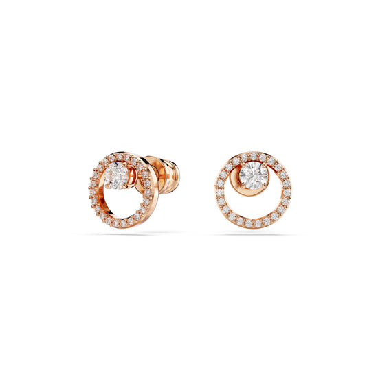ORECCHINI A LOBO SWAROVSKI PLACCATI ORO ROSA CON ZIRCONI S.5692263