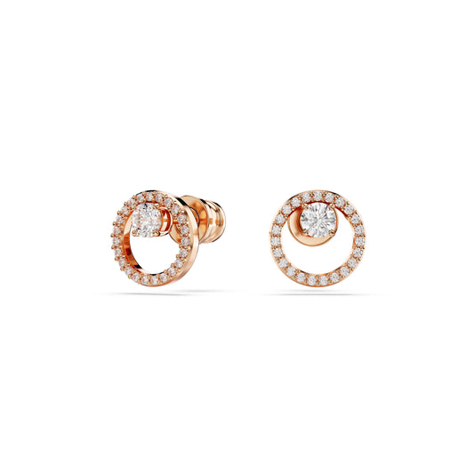 ORECCHINI A LOBO SWAROVSKI PLACCATI ORO ROSA CON ZIRCONI S.5692263