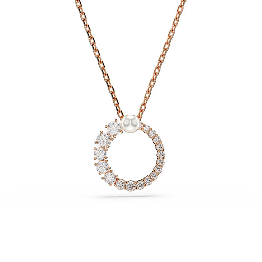 COLLANA PENDENTE SWAROVSKI PLACCATA ORO ROSA CON PERLA S.5692265