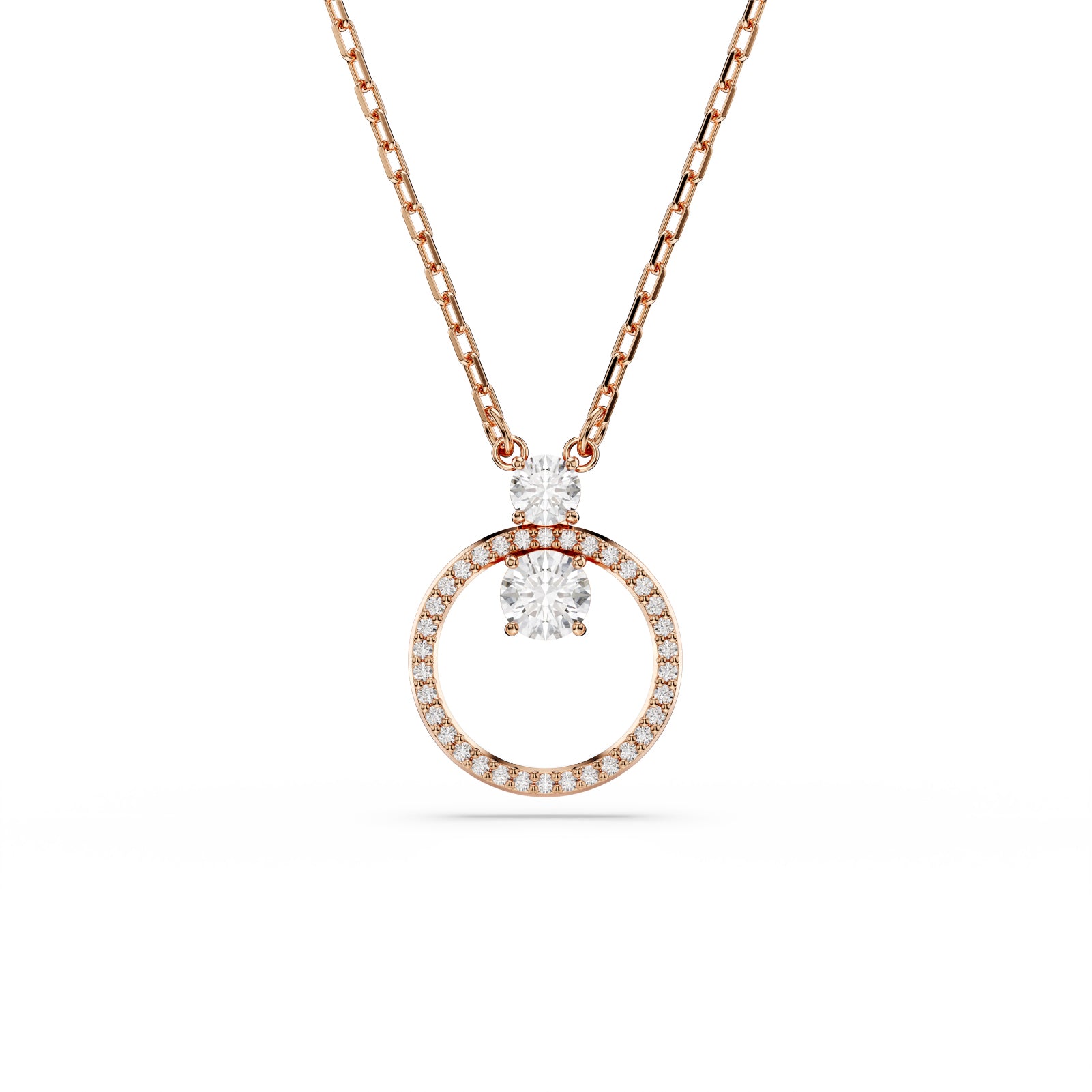 COLLANA PENDENTE SWAROVSKI PLACCATA ORO ROSA CON ZIRCONI S.5692266