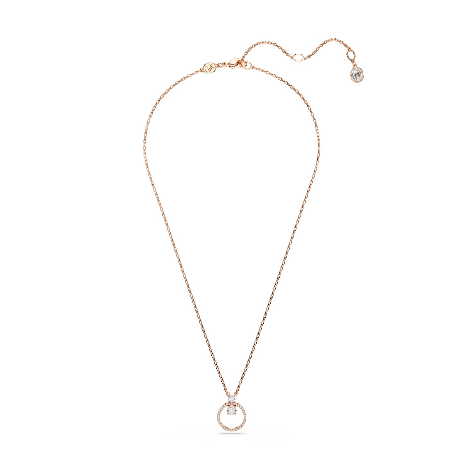 COLLANA PENDENTE SWAROVSKI PLACCATA ORO ROSA CON ZIRCONI S.5692266