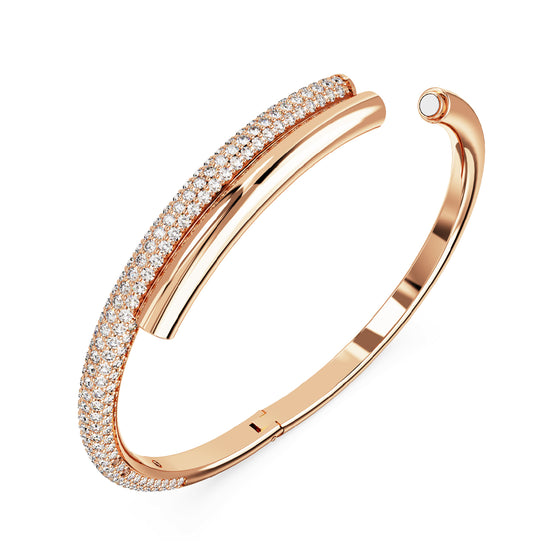 BRACCIALE RIGIDO SWAROVSKI CON PLACCATURA ORO ROSA E CRISTALLI S.5692267