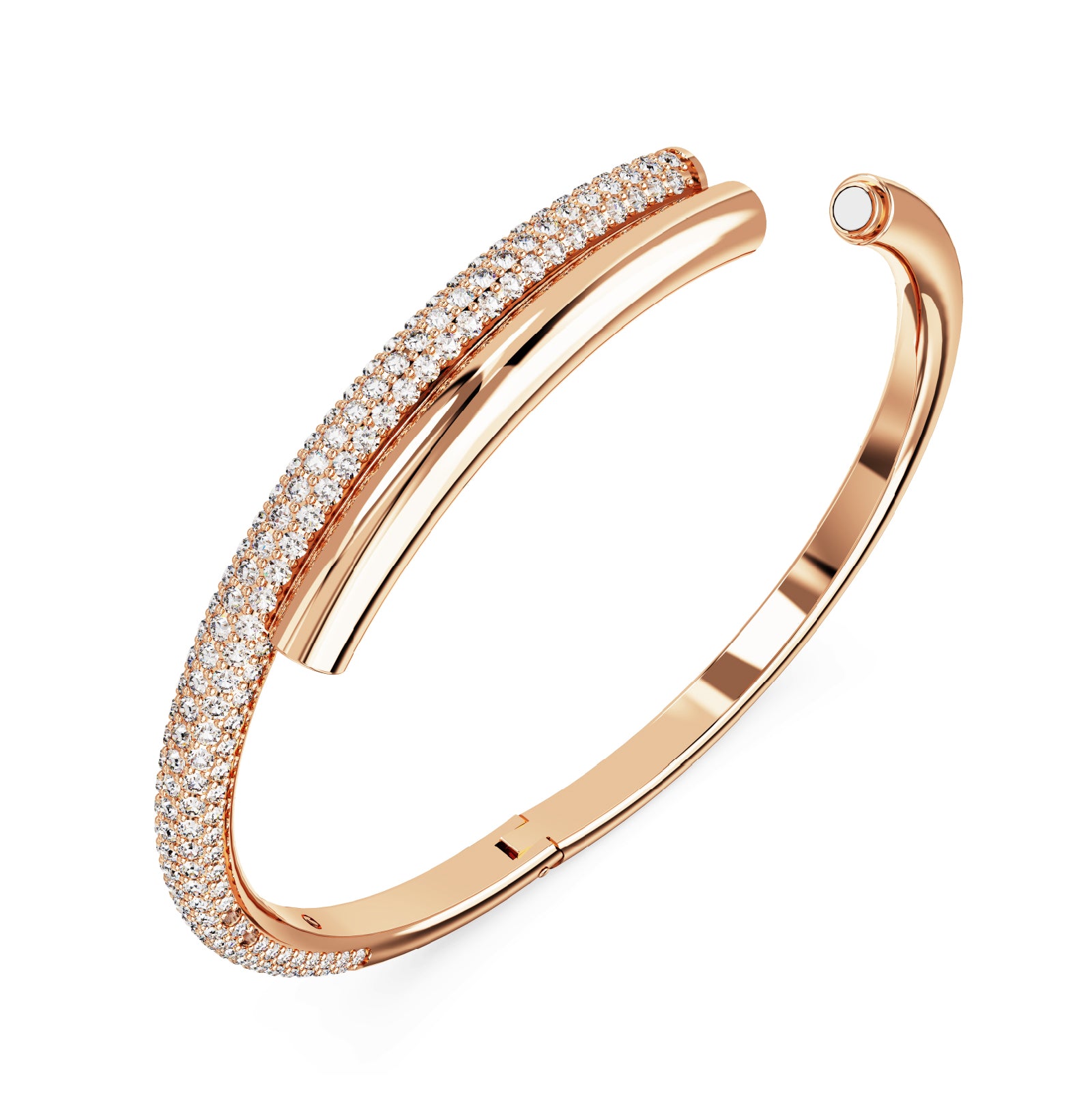 BRACCIALE RIGIDO SWAROVSKI CON PLACCATURA ORO ROSA E CRISTALLI S.5692267