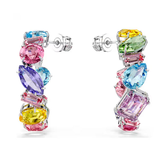ORECCHINI A CERCHIO SWAROVSKI RODIATI E CRISTALLI COLORATI S.5692412