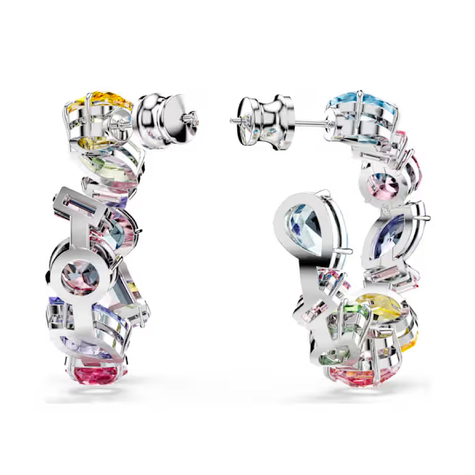 ORECCHINI A CERCHIO SWAROVSKI RODIATI E CRISTALLI COLORATI S.5692412