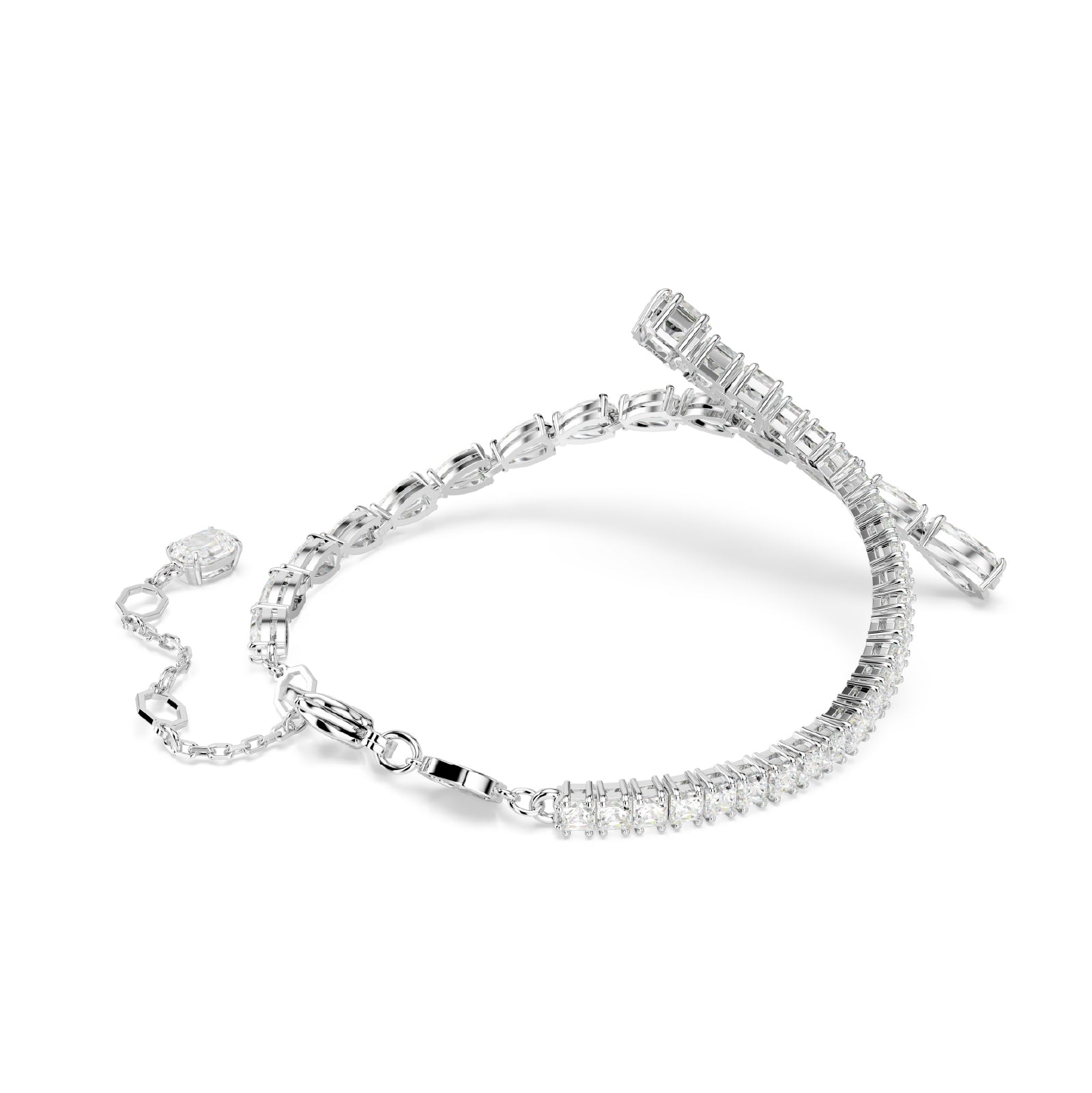 BRACCIALE RIGIDO SWAROVSKI PLACCATO IN RODIO CON ZIRCONI S.5693154