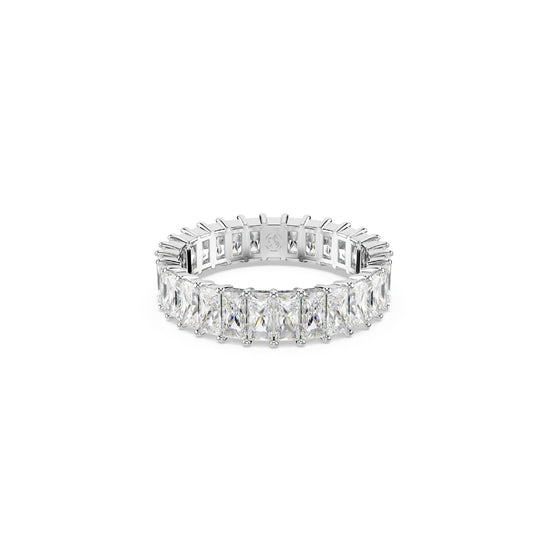 ANELLO BAGUETTE SWAROVSKI PLACCATO IN RODIO E ZIRCONI S.5693407