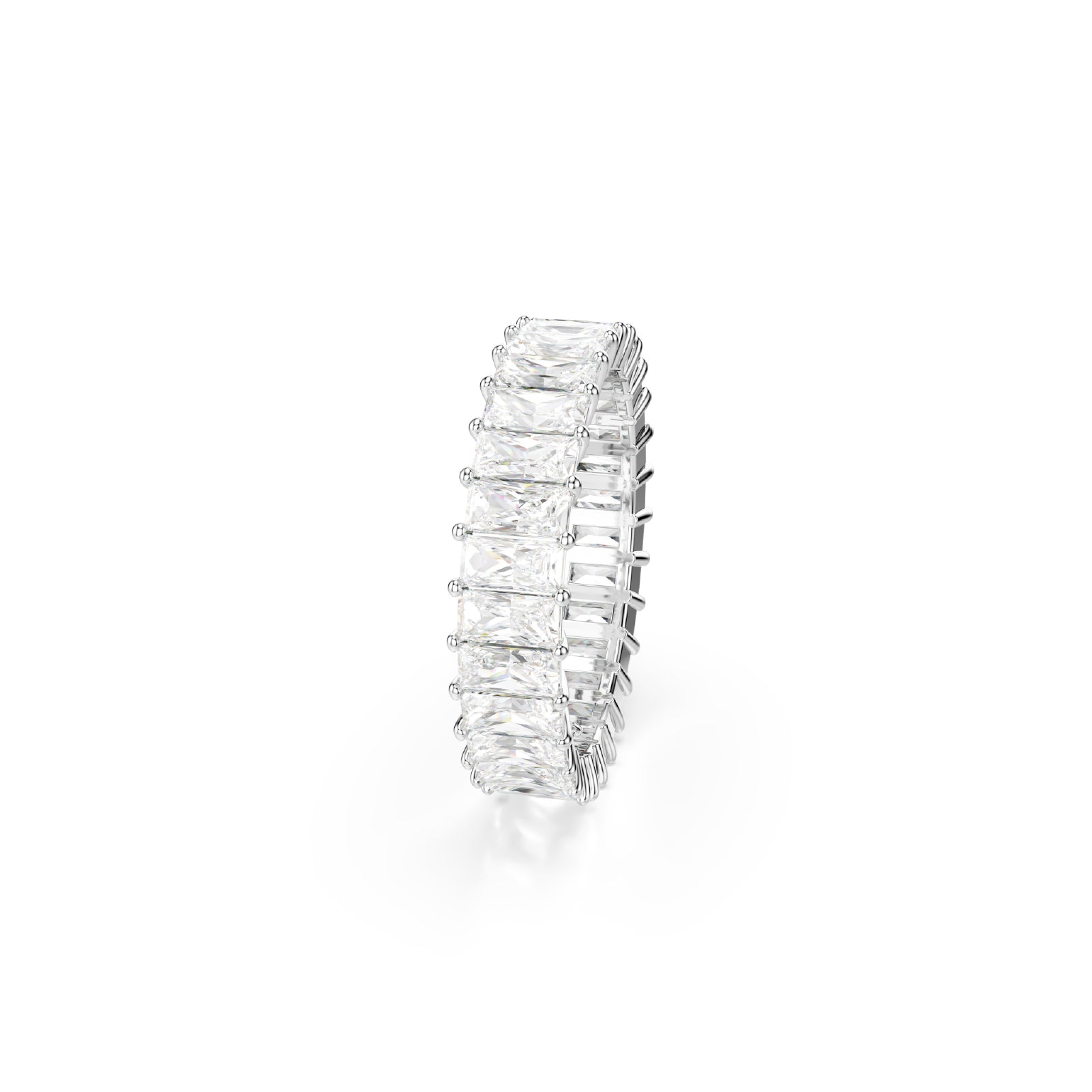 ANELLO BAGUETTE SWAROVSKI PLACCATO IN RODIO E ZIRCONI S.5693407