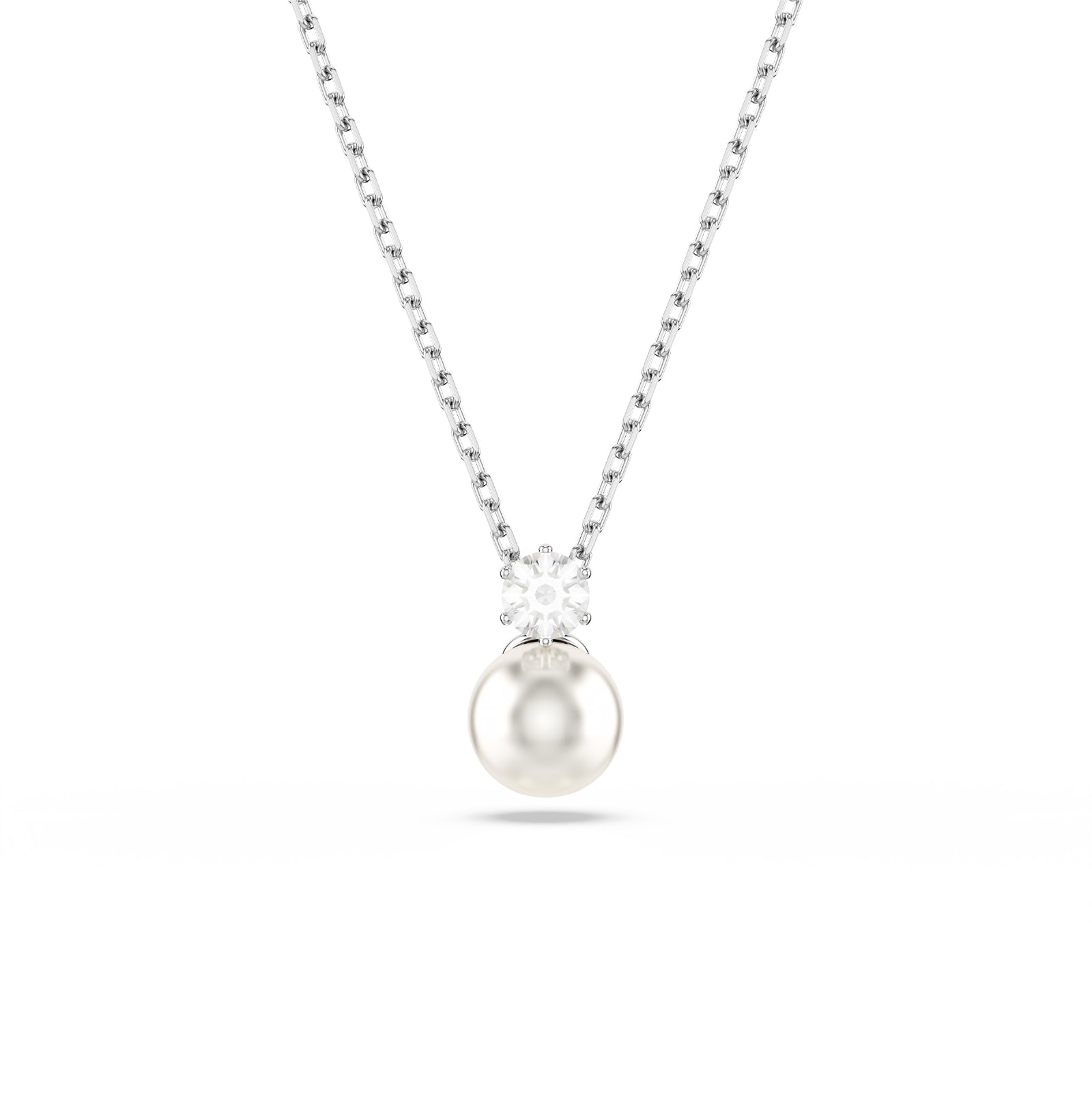 COLLANA CON PENDENTE SWAROVSKI RODIATA CON PERLA E ZIRCONI S.5693897