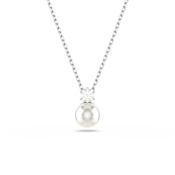 COLLANA CON PENDENTE SWAROVSKI RODIATA CON PERLA E ZIRCONI S.5693897