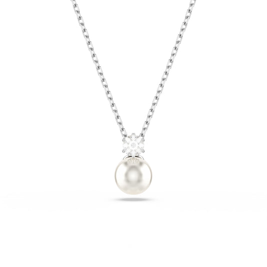 COLLANA CON PENDENTE SWAROVSKI RODIATA CON PERLA E ZIRCONI S.5693897