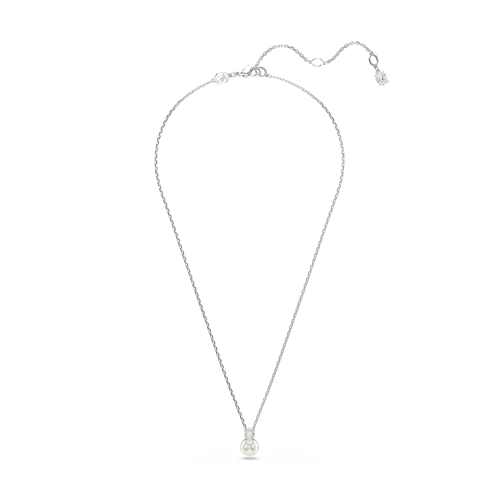 COLLANA CON PENDENTE SWAROVSKI RODIATA CON PERLA E ZIRCONI S.5693897