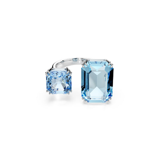 ANELLO APERTO SWAROVSKI PLACCATO RODIO CON CRISTALLI BLU S.5694138