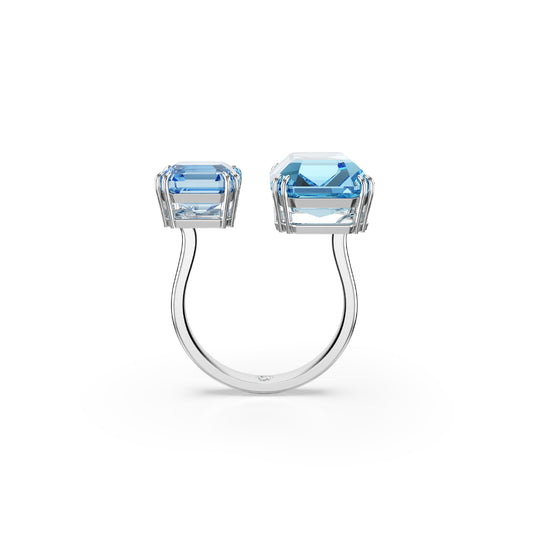 ANELLO APERTO SWAROVSKI PLACCATO RODIO CON CRISTALLI BLU S.5694138