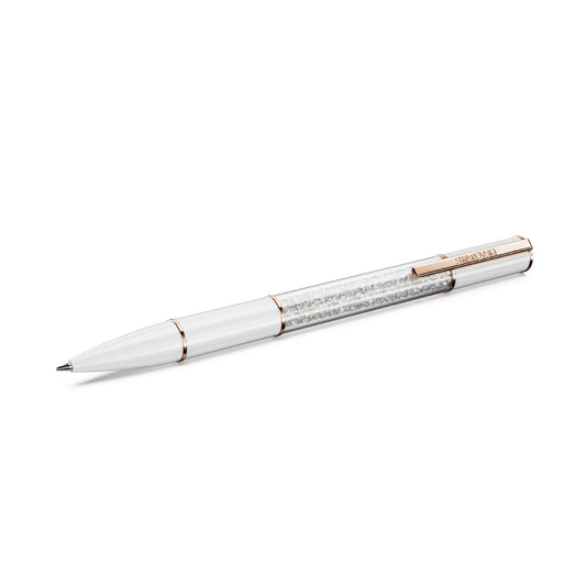 PENNA A SFERA SWAROVSKI LACCATA BIANCA CON CRISTALLI S.5694174