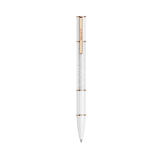 PENNA A SFERA SWAROVSKI LACCATA BIANCA CON CRISTALLI S.5694174