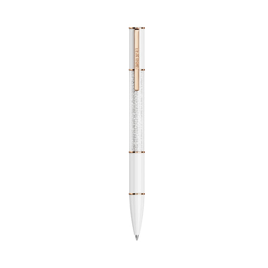 PENNA A SFERA SWAROVSKI LACCATA BIANCA CON CRISTALLI S.5694174