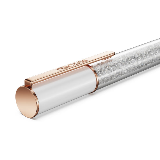 PENNA A SFERA SWAROVSKI LACCATA BIANCA CON CRISTALLI S.5694174