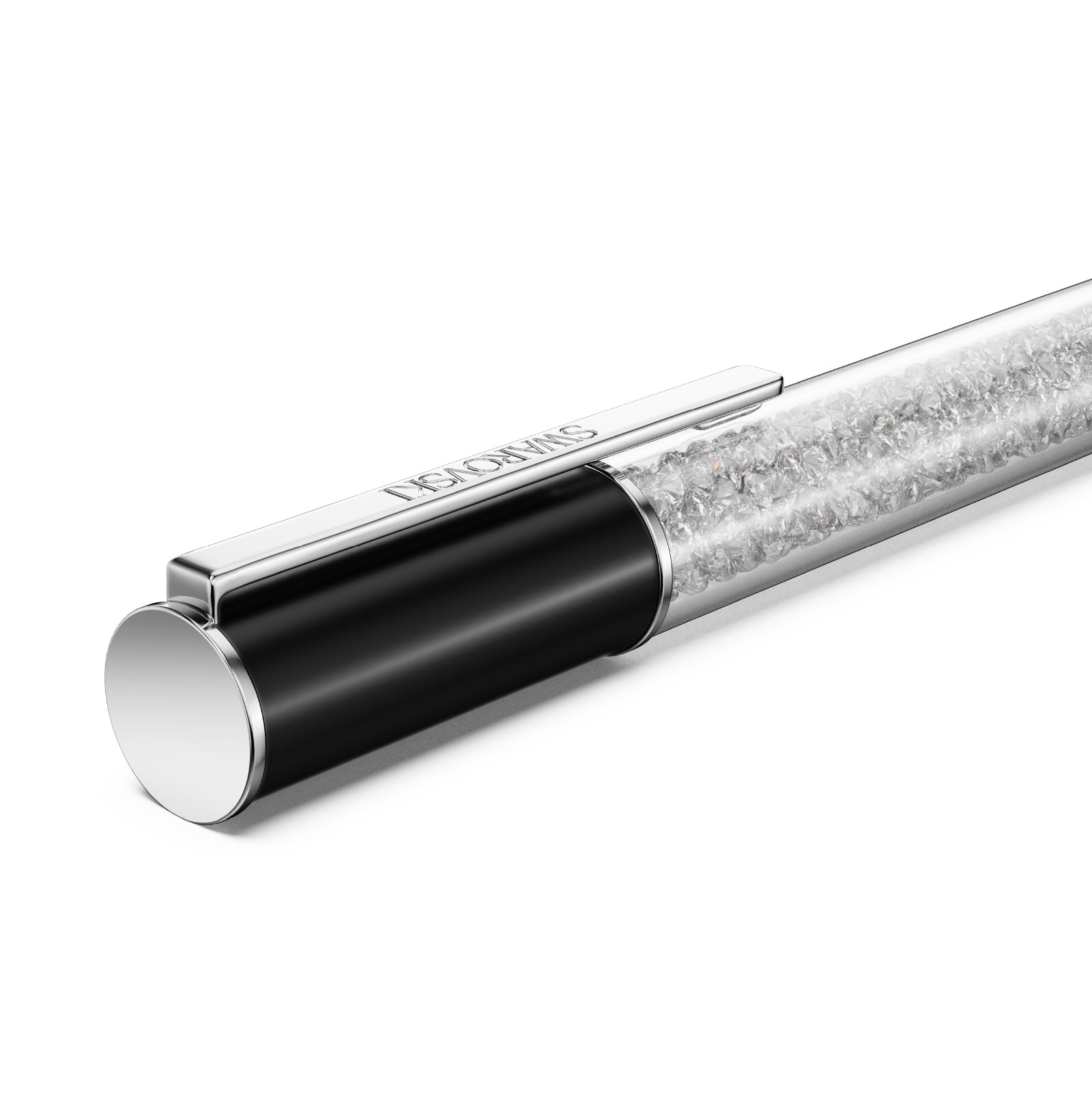 PENNA A SFERA SWAROVSKI LACCATA NERA CON CRISTALLI S.5694180