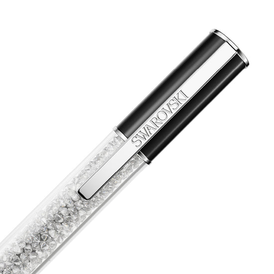 PENNA A SFERA SWAROVSKI LACCATA NERA CON CRISTALLI S.5694180