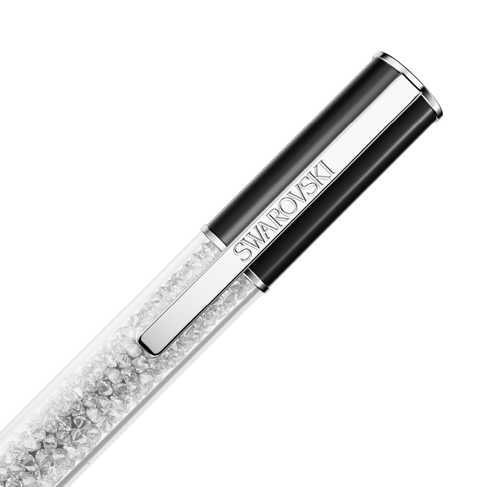 PENNA A SFERA SWAROVSKI LACCATA NERA CON CRISTALLI S.5694180