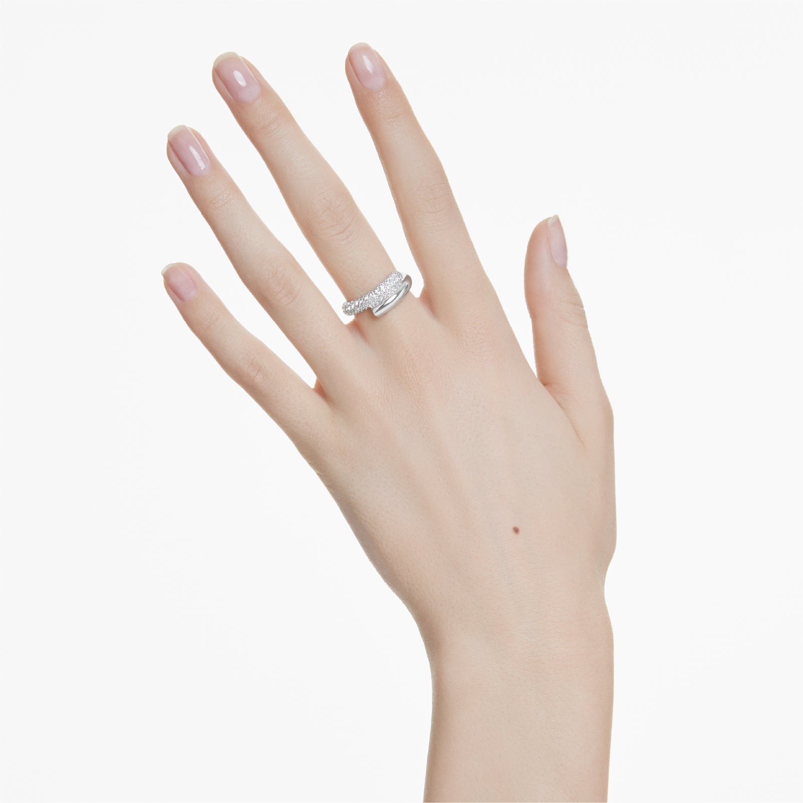 ANELLO SWAROVSKI CON PLACCATURA IN RODIO E CRISTALLI S.5695935