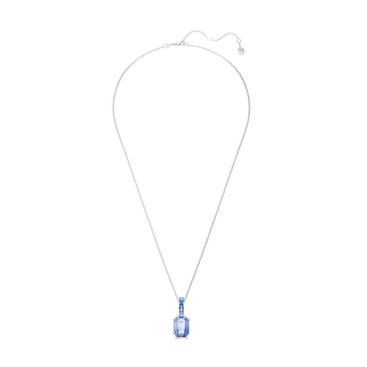 COLLANA CON PENDENTE SWAROVSKI PLACCATA RODIO E CRISTALLI BLU S.5696518