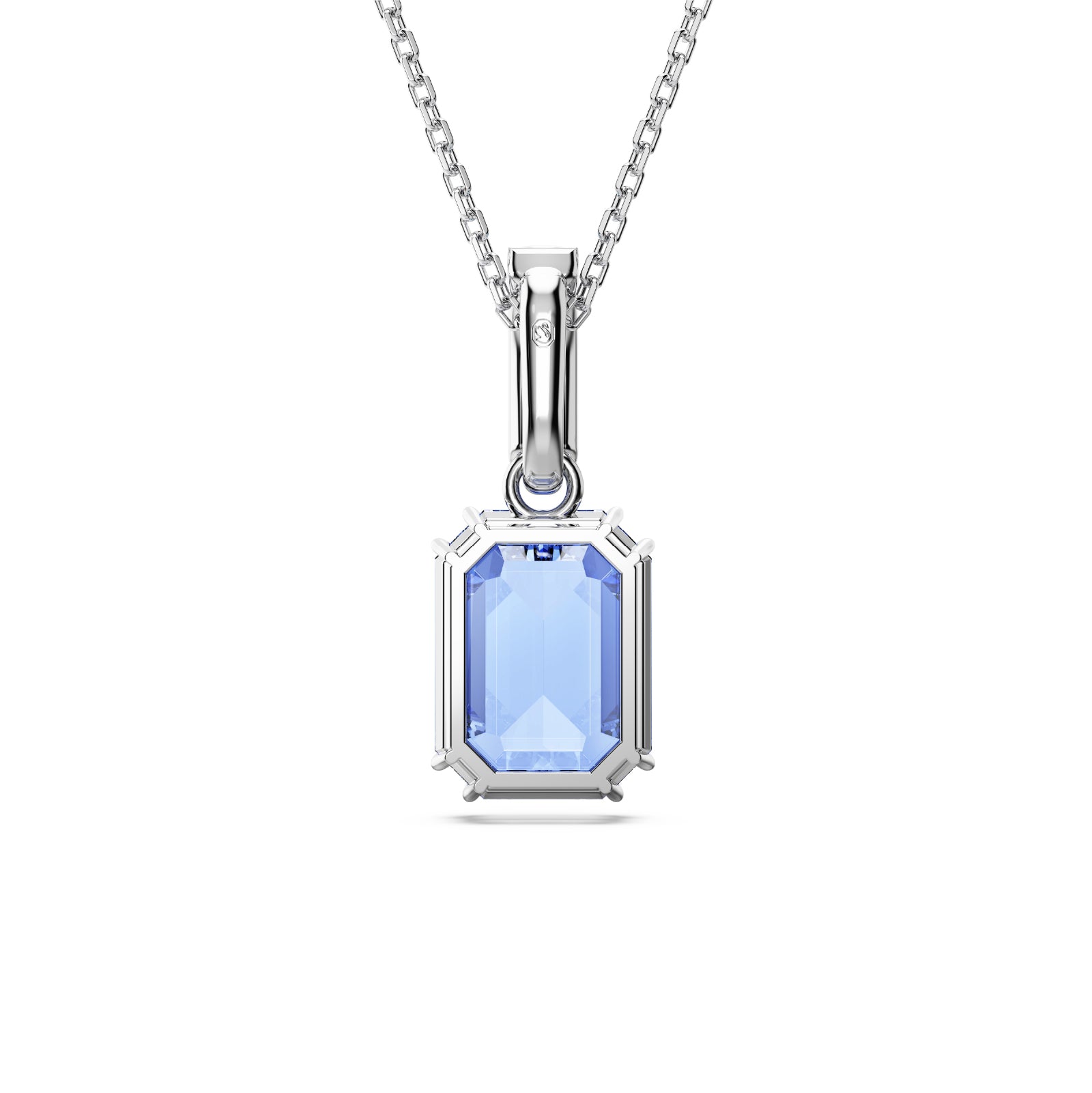COLLANA CON PENDENTE SWAROVSKI PLACCATA RODIO E CRISTALLI BLU S.5696518