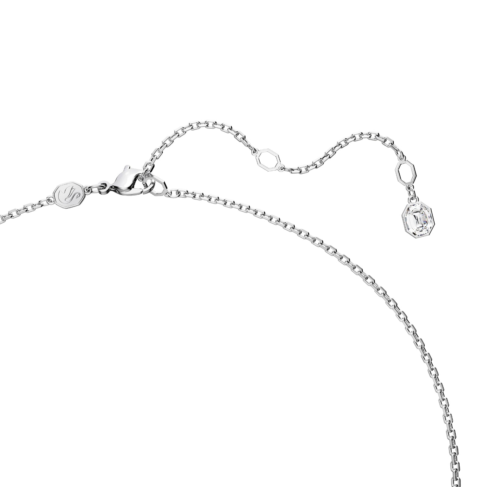 COLLANA CON PENDENTE SWAROVSKI PLACCATA RODIO E CRISTALLI BLU S.5696518