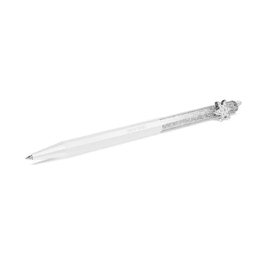 Penna a sfera ottagonale Swarovski laccata color bianco MISURA UNICA