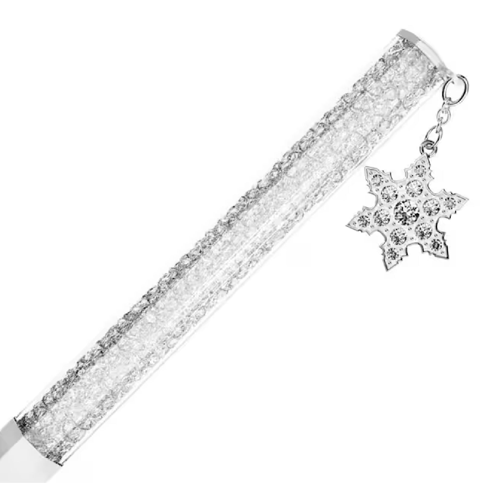 Penna a sfera ottagonale Swarovski laccata color bianco MISURA UNICA
