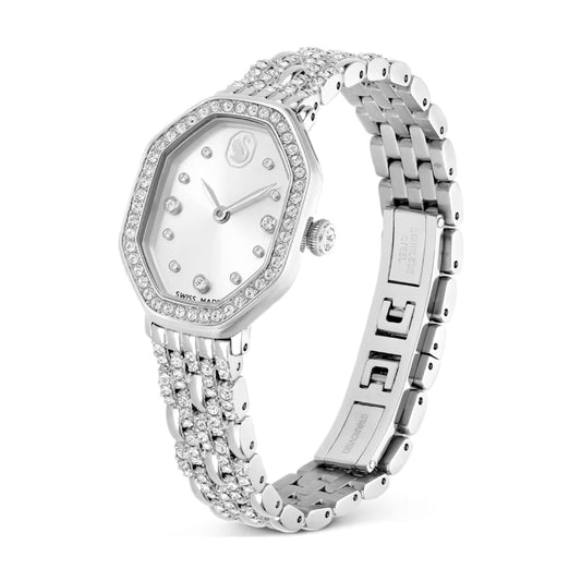 Orologio da donna Swarovski Octagon rodiato con cristalli MISURA UNICA