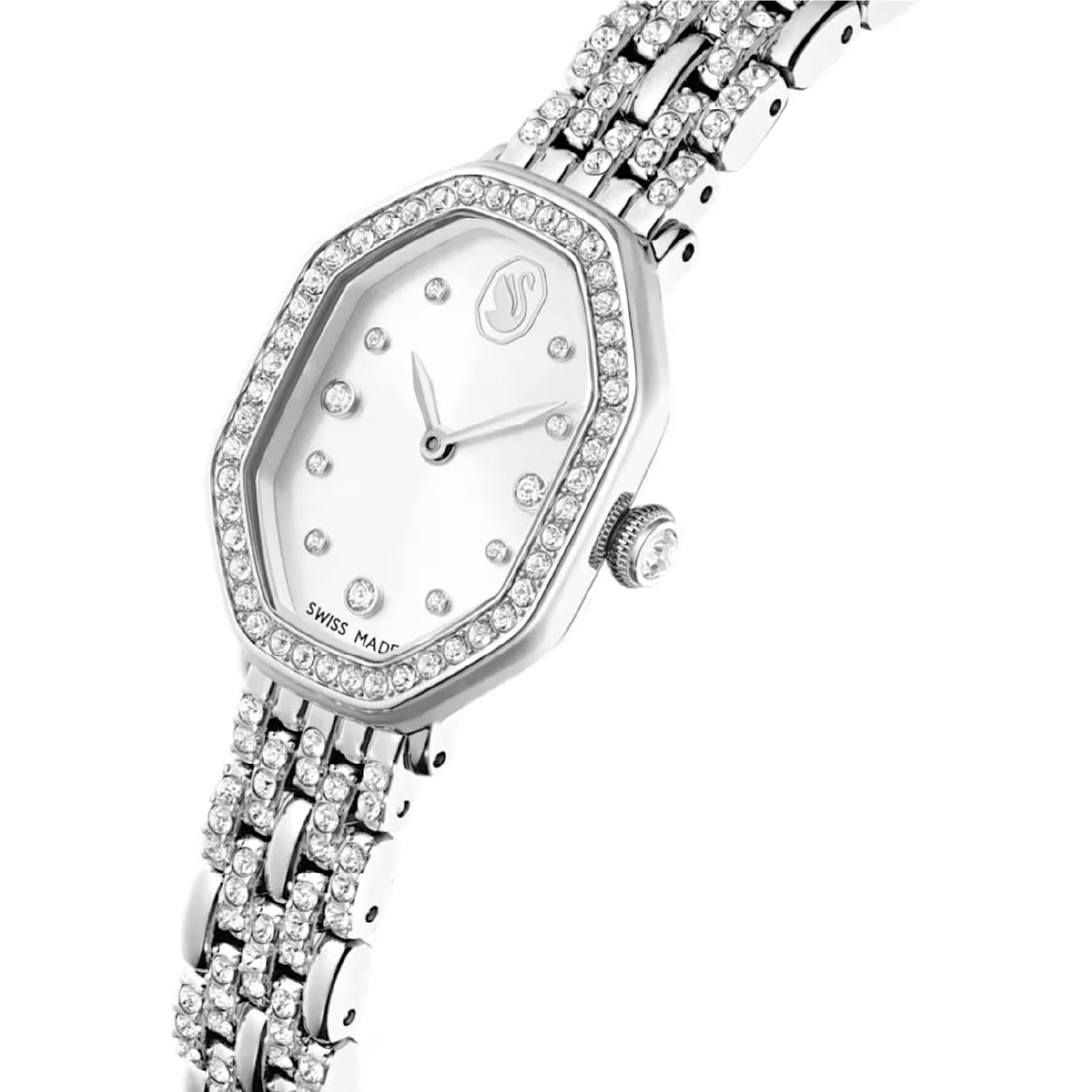 Orologio da donna Swarovski Octagon rodiato con cristalli MISURA UNICA