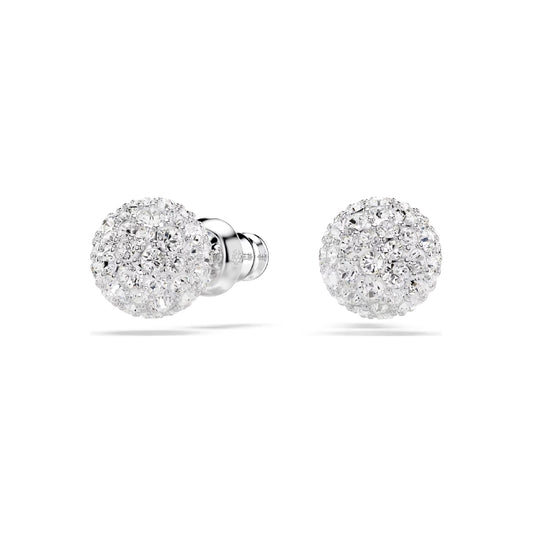 Orecchini a lobo Swarovski placcati rodio con cristalli MISURA UNICA