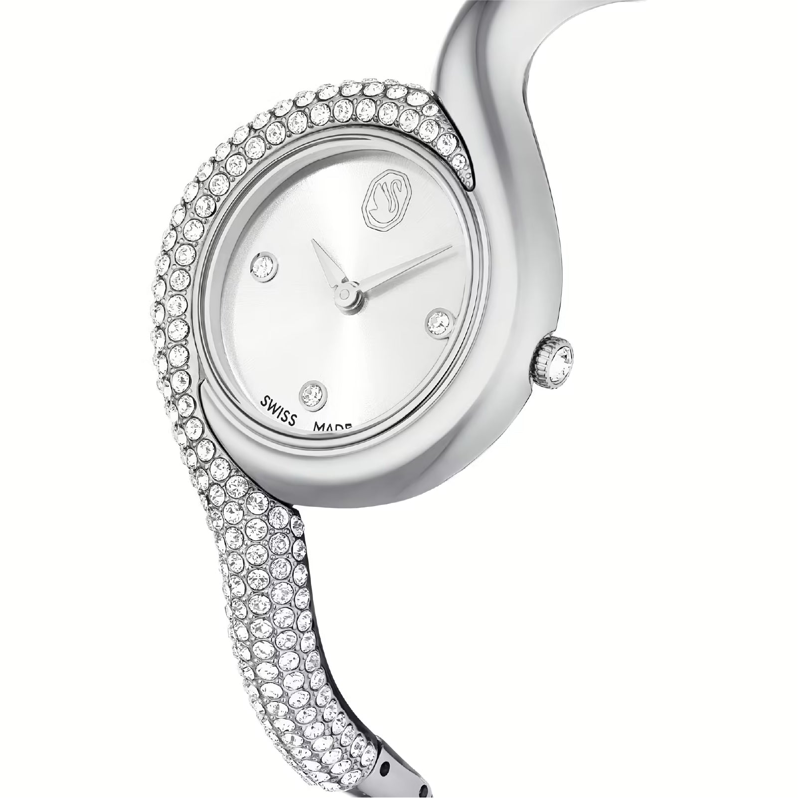Orologio solo tempo Swarovski rodiato con cristalli bianchi