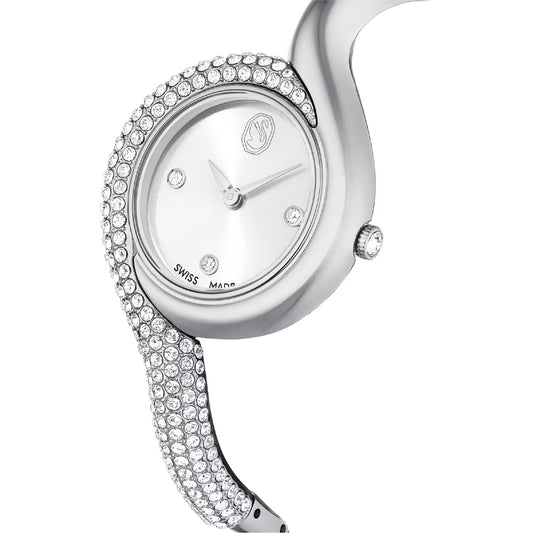 Orologio solo tempo Swarovski rodiato con cristalli bianchi