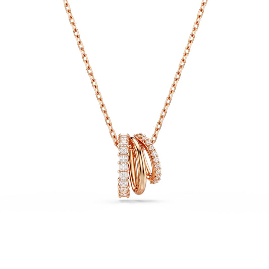 COLLANA CON PENDENTE SWAROVSKI PLACCATA ORO ROSA CON ZIRCONI S.5701494