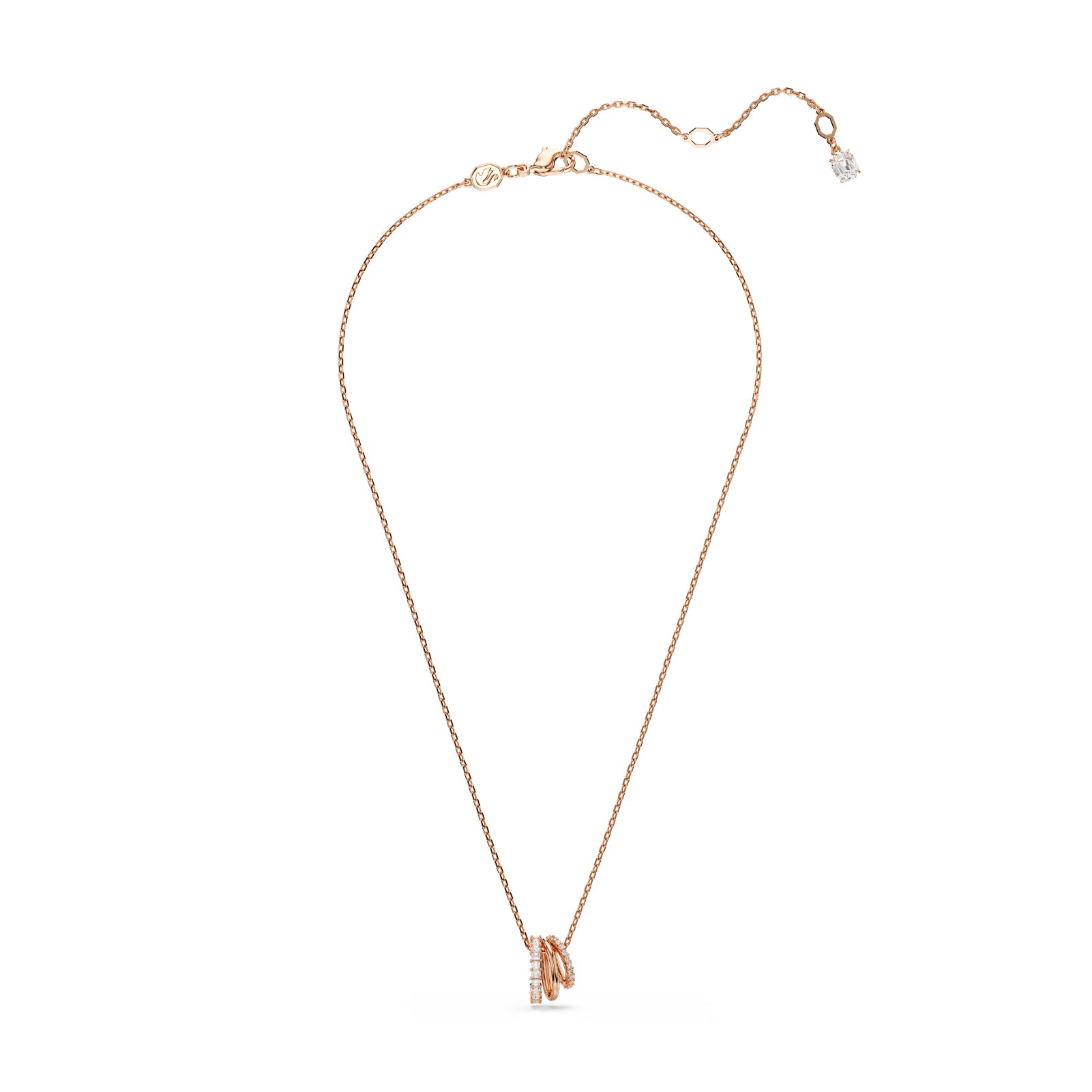 COLLANA CON PENDENTE SWAROVSKI PLACCATA ORO ROSA CON ZIRCONI S.5701494